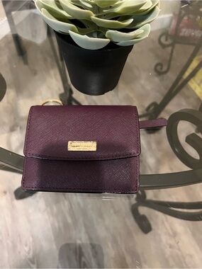 kate spade Plum Saffiano Leather Small Wallet with Gold Hardware